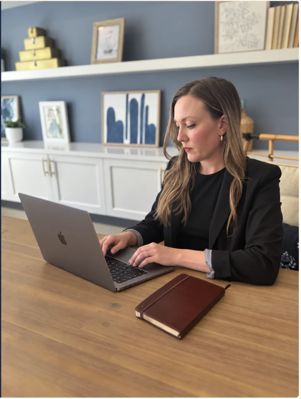 Jane Michalakes working at her desk